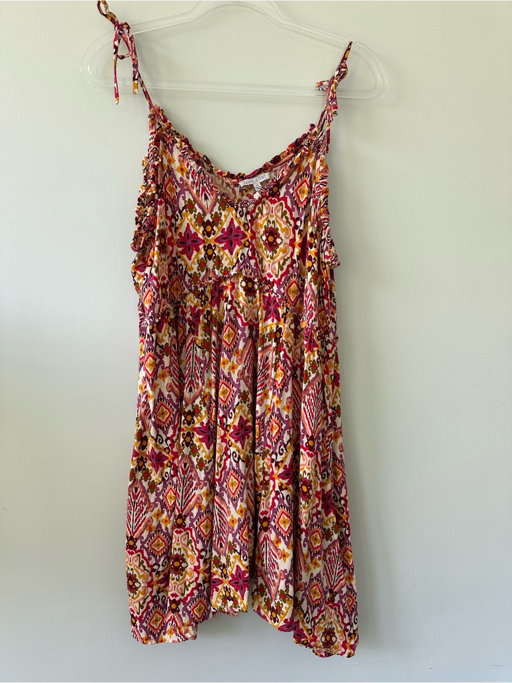Patrons of Peace floral ikat print swing dress XL
